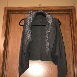 Faux fur sweater vest